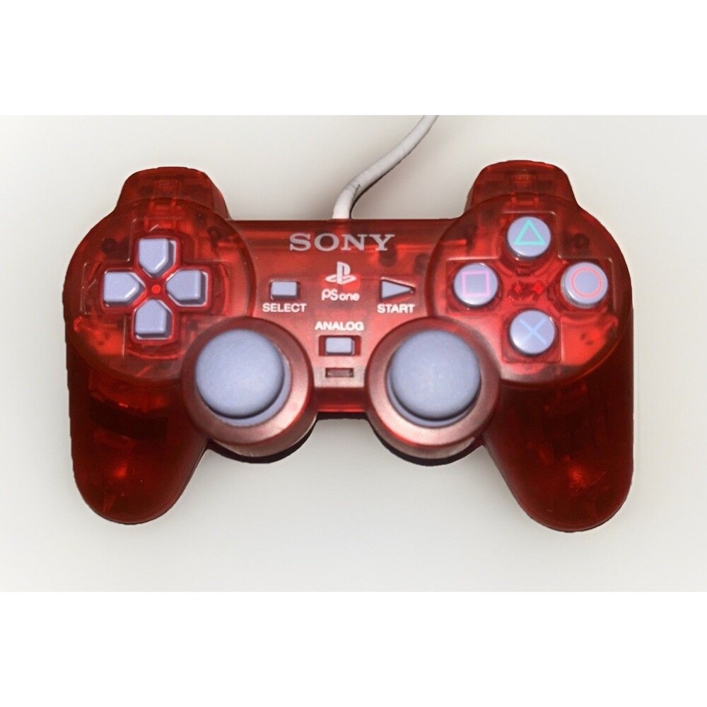 OEM Sony PlayStation 1 PS1 Clear Red DualShock Analog Controller SCPH-110 - Picture 1 of 4